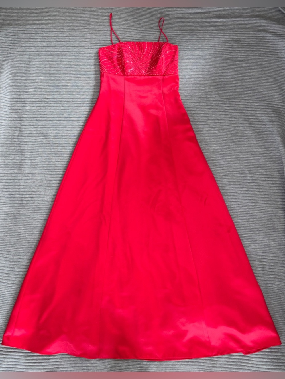 Y2K Betsy & Adam red beaded dress